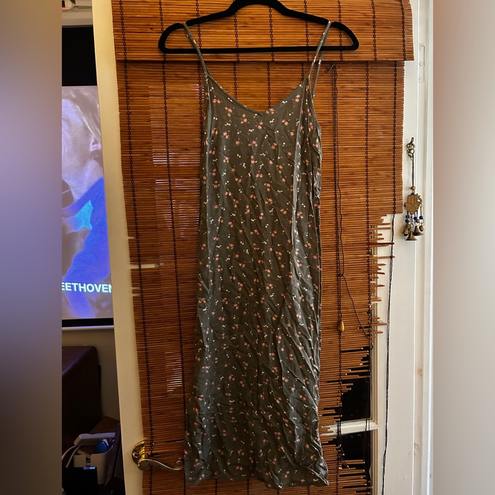 Arizona Jean Company Floral Dress in Olive and Pink